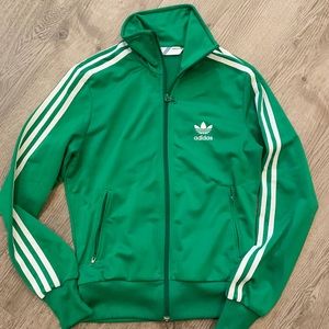 Green adidas zip up sweater